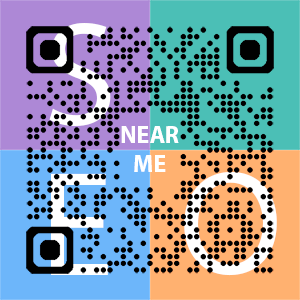 Near Me SEO Company logo with QR code for quick consultation in Ames.