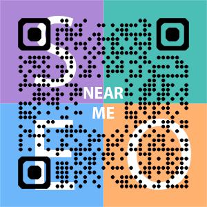 Near Me SEO Company logo with QR code for quick consultation in Athens.