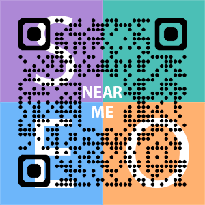 Near Me SEO Company logo with QR code for quick consultation in Bakersfield.