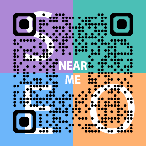 Near Me SEO Company logo with QR code for quick consultation in Berlin.