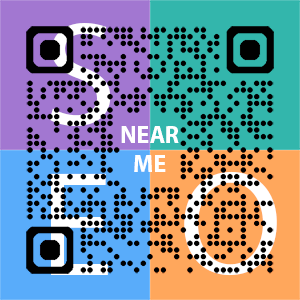 Near Me SEO Company logo with QR code for quick consultation in Beverly Hills.
