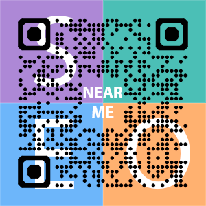 Near Me SEO Company logo with QR code for quick consultation in Bloomington.