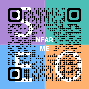 Near Me SEO Company logo with QR code for quick consultation in Bloomington.