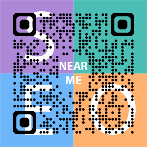 Near Me SEO Company logo with QR code for quick consultation in Burbank.