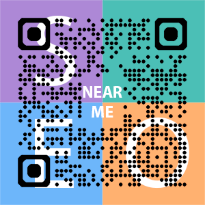 Near Me SEO Company logo with QR code for quick consultation in Carlsbad.