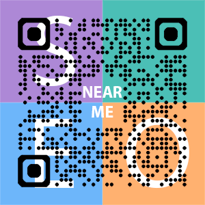 Near Me SEO Company logo with QR code for quick consultation in Cedar Falls.