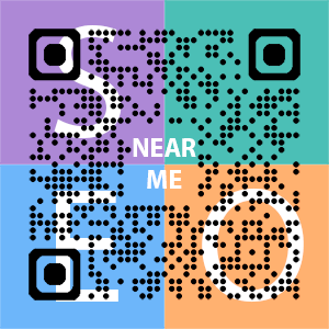 Near Me SEO Company logo with QR code for quick consultation in Columbia.