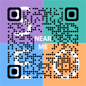 Near Me SEO Company logo with QR code for quick consultation in Derby.