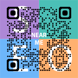 Near Me SEO Company logo with QR code for quick consultation in Derby.