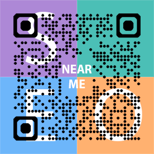Near Me SEO Company logo with QR code for quick consultation in Des Moines.