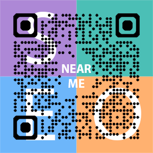 Near Me SEO Company logo with QR code for quick consultation in Fayetteville.