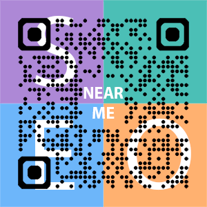 Near Me SEO Company logo with QR code for quick consultation in Fresno.