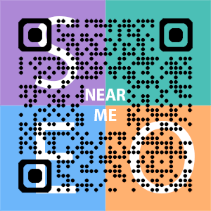 Near Me SEO Company logo with QR code for quick consultation in Fullerton.