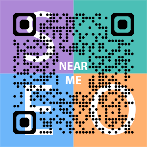 Near Me SEO Company logo with QR code for quick consultation in Indianapolis.