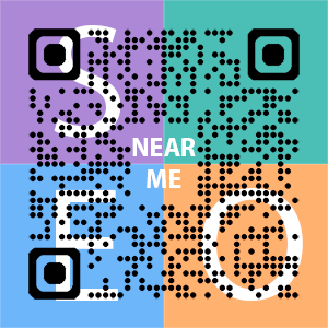 Near Me SEO Company logo with QR code for quick consultation in Huntington Beach.
