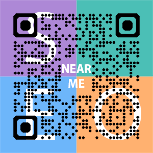 Near Me SEO Company logo with QR code for quick consultation in Kansas City, KS.