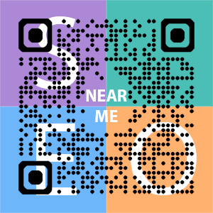 Near Me SEO Company logo with QR code for quick consultation in Lafayette.