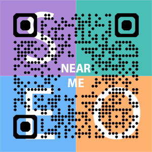 Near Me SEO Company logo with QR code for quick consultation in Lafayette.