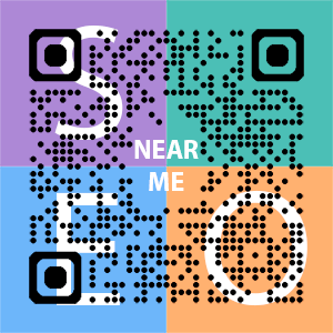 Near Me SEO Company logo with QR code for quick consultation in Lawrence.