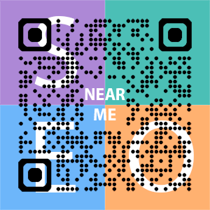 Near Me SEO Company logo with QR code for quick consultation in Miami.