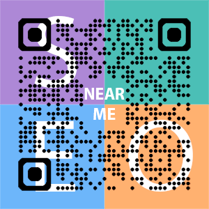 Near Me SEO Company logo with QR code for quick consultation in Modesto.