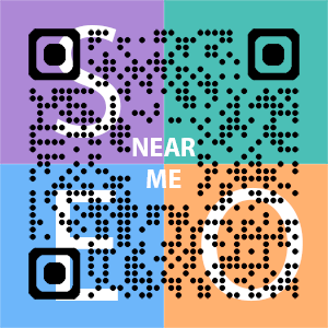 Near Me SEO Company logo with QR code for quick consultation in Orange.
