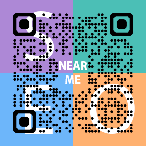 Near Me SEO Company logo with QR code for quick consultation in Palm Beach.