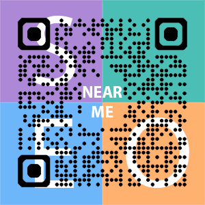 Near Me SEO Company logo with QR code for quick consultation in Palm Springs.
