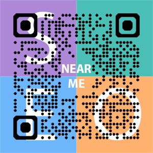 Near Me SEO Company logo with QR code for quick consultation in Rockford.