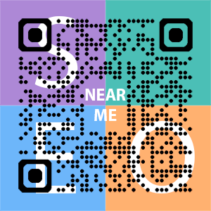 Near Me SEO Company logo with QR code for quick consultation in San Fernando Valley.