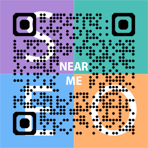 Near Me SEO Company logo with QR code for quick consultation in Santa Clarita.