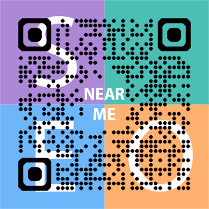 Near Me SEO Company logo with QR code for quick consultation in Santa Monica.