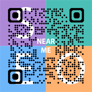Near Me SEO Company logo with QR code for quick consultation in West Covina.