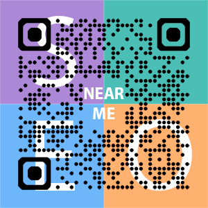 Near Me SEO Company logo with QR code for quick consultation in West Des Moines.